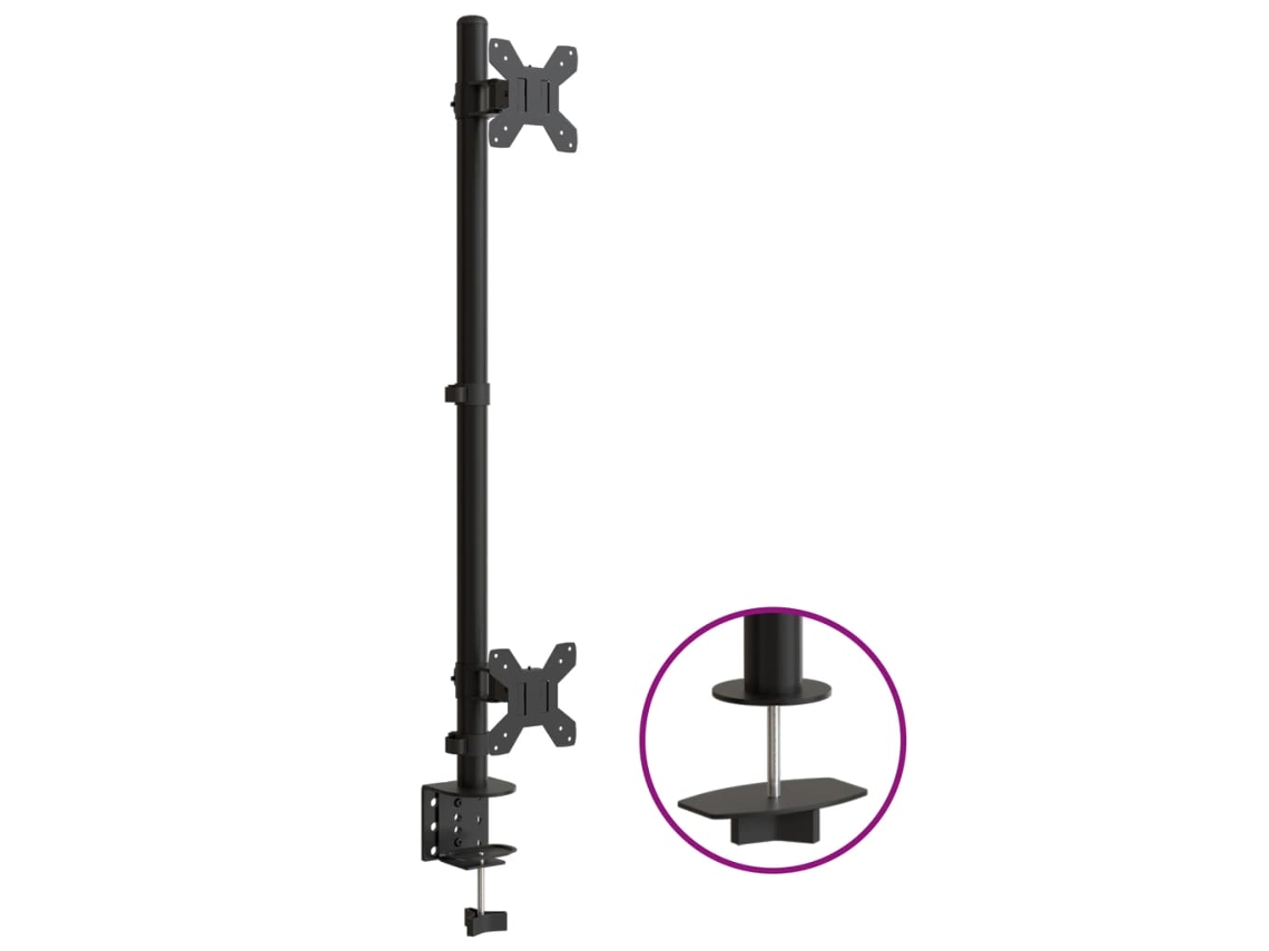 Suporte duplo para monitor VESA VIDAXL aço preto (75/100 mm)