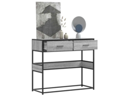 Vidaxl Mesa Consola 90x35x80 Cm Derivados De Madeira Cinzento Sonoma