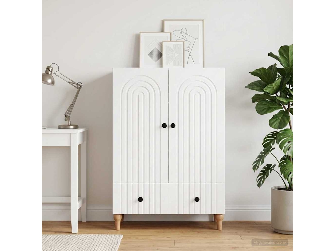 Vidaxl Buffet Com Gaveta Branco 66 X 34,5 X 95 Cm Derivados De Madeira