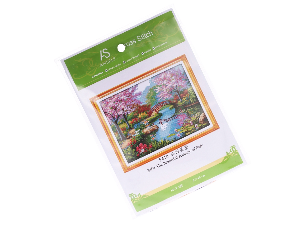Kit Ponto Cruz Paisagens Parque 14ct 57x45cm | MARCA
