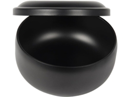 Tigela Para Sabão De Barbear Em Aço Inox Com Tampa Prática E Espuma.