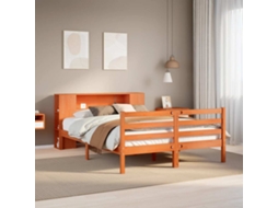 Vidaxl Cama Com Estante Sem Colchão 150x200 Cm Pinho Maciço