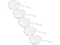 Conjunto de 5 Tigelas de Vidro Grosso e Transparente com Espátula, para Preparo de Alimentos.
