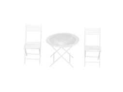 Mali conjunto Mesa e Cadeira Jardim Casa de Bonecas 1:12 Miniatura Pátio Bistro Decoração Branca