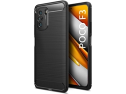 Capa Protetora Design Fibra para Xiaomi Xiaomi Poco F3 6.67 HONGWE. Preto