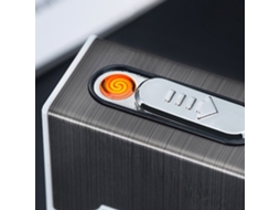 MEOIRUERY Estojo para cigarro eletrônico recarregável com isqueiro sem chama e à prova de vento