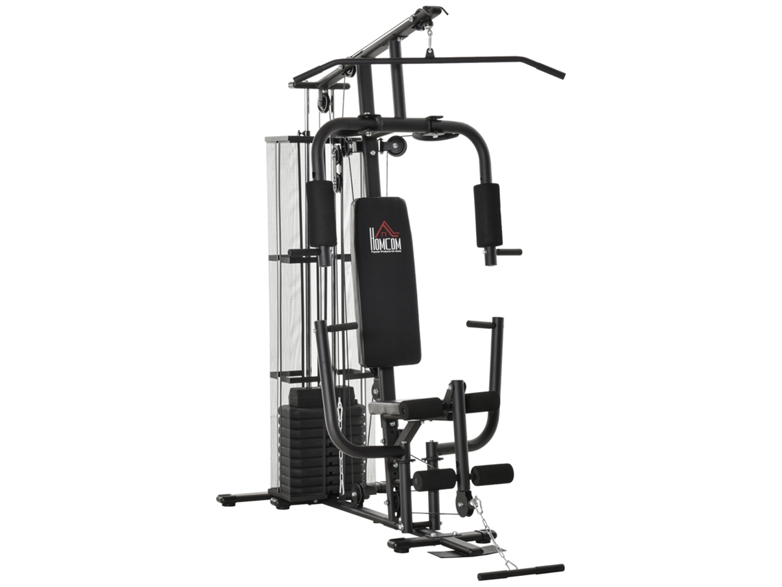Máquina de Pesos, com Placas de 45 kg, Carga Máxima 120 kg, 150x110x210 cm Preto S/MARCA