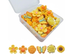 Conjunto De 30 Tachinhas Decorativas Resina Em Formato Borboleta E Flor Para Cortiça Parede Feitas Metal Duráveis Com