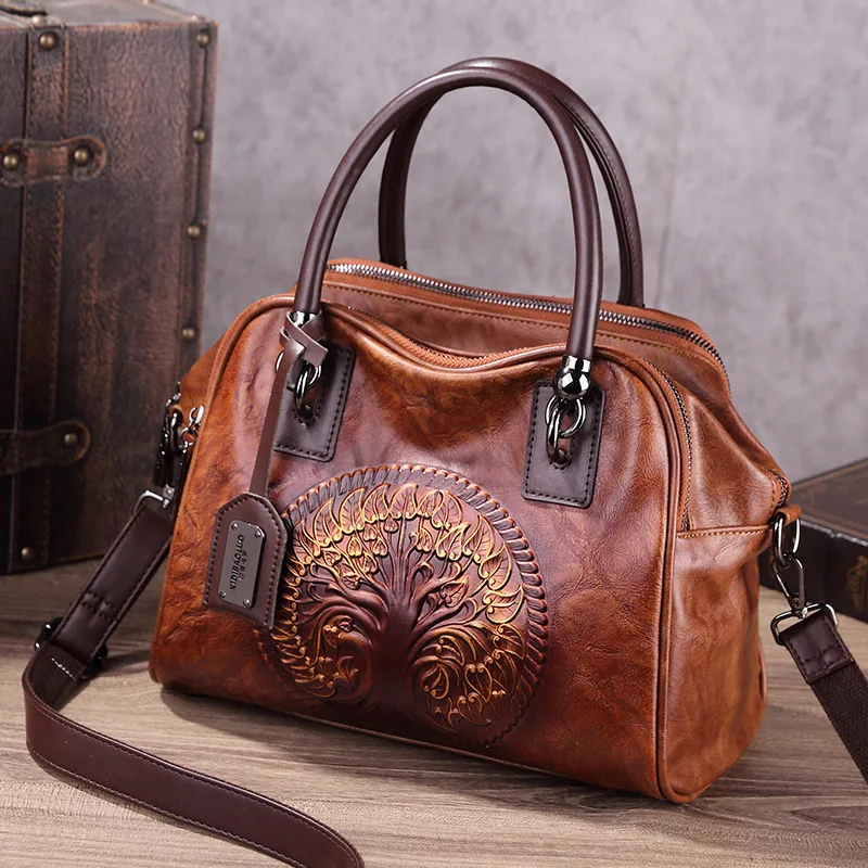 (319-marrom) Bolsa Feminina Vintage, Bolsa De Couro Pu De Alta Qualidade, Bolsa De Ombro De Grande Capacidade