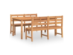 Maison Exclusive - 3 Pcs Conjunto De Jantar Para Jardim Madeira De Teca Maciça