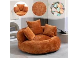 Puff Tipo Puff, Resistente E Confortável, Com Três Almofadas, Ideal Para Quarto E Escritório (chenille Laranja).