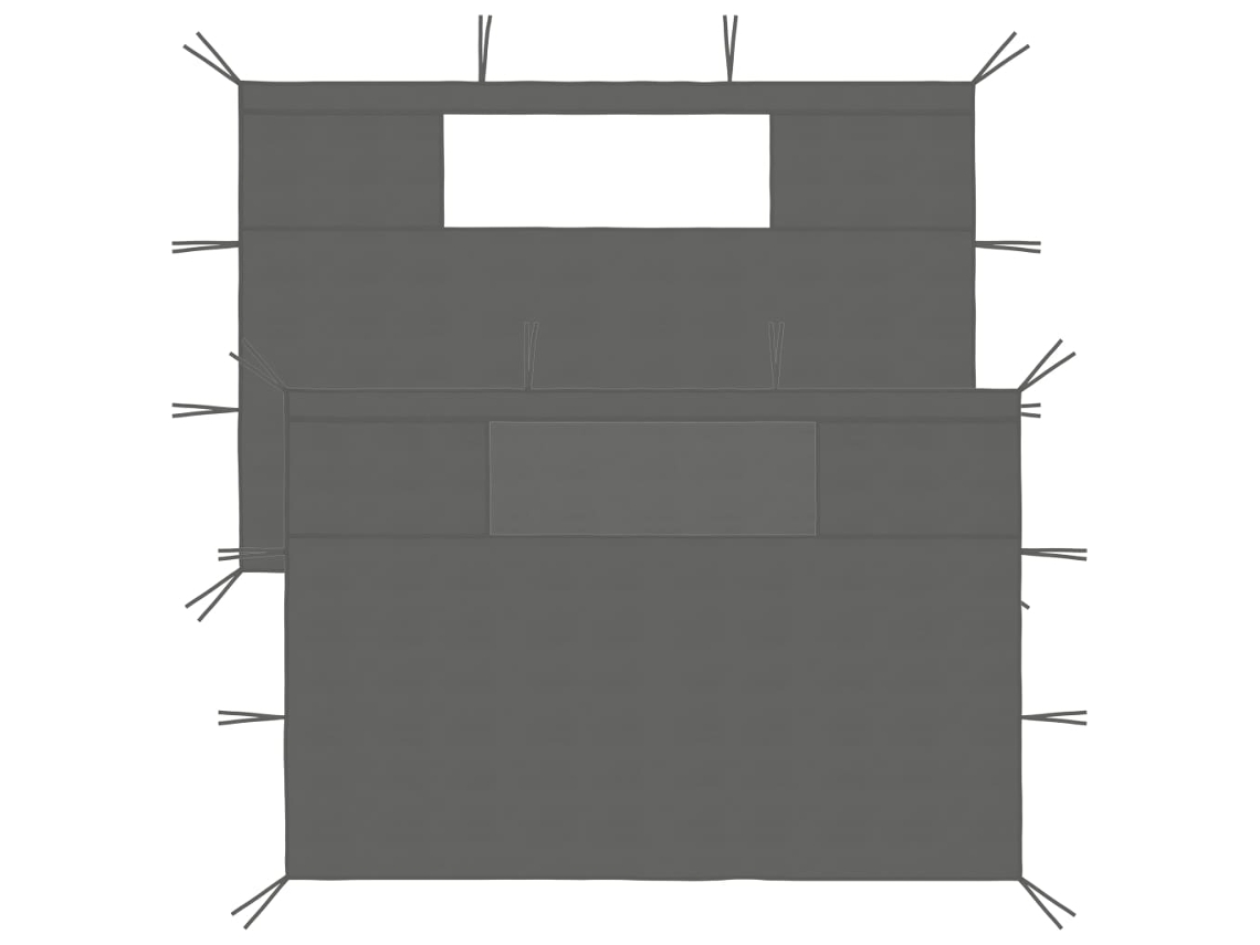 Gazebo Sidewall, Gazebo Sidewalls Vidaxl Antracite Tecido (4.1 X 2.1 M)