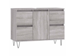 Bathroom Cabinet, Bathroom Cabinets Vidaxl Cinzeto Madeira Processada (n/a)