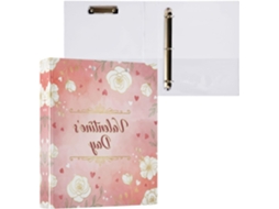 Pasta de 3 Argolas para Papel Tamanho Carta , Organizador Redondas com Prancheta, Suporte Pran (27,9 X 21,6 Cm)