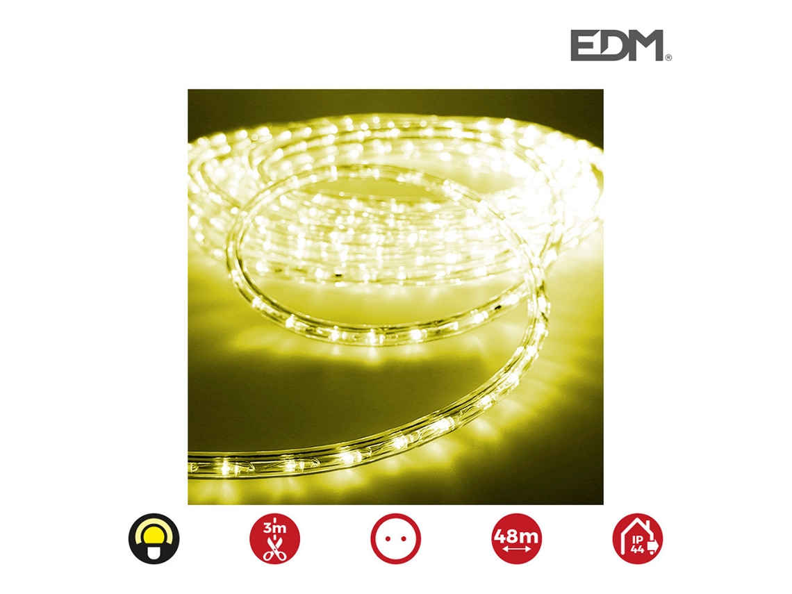 Tubo EDM Flexiled Amarelo 36 Leds/M 2 Vias Multifunção Ip44