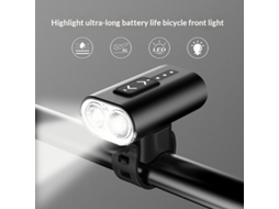 Preto Bikight Farol Dianteiro Liga Alumínio Ipx5 Bateria 2000mah Tipo C Ciclismo Ar Livre