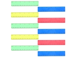 Conjunto de 20 Réguas de Plástico 15cm para Estudantes, Cores Sortidas