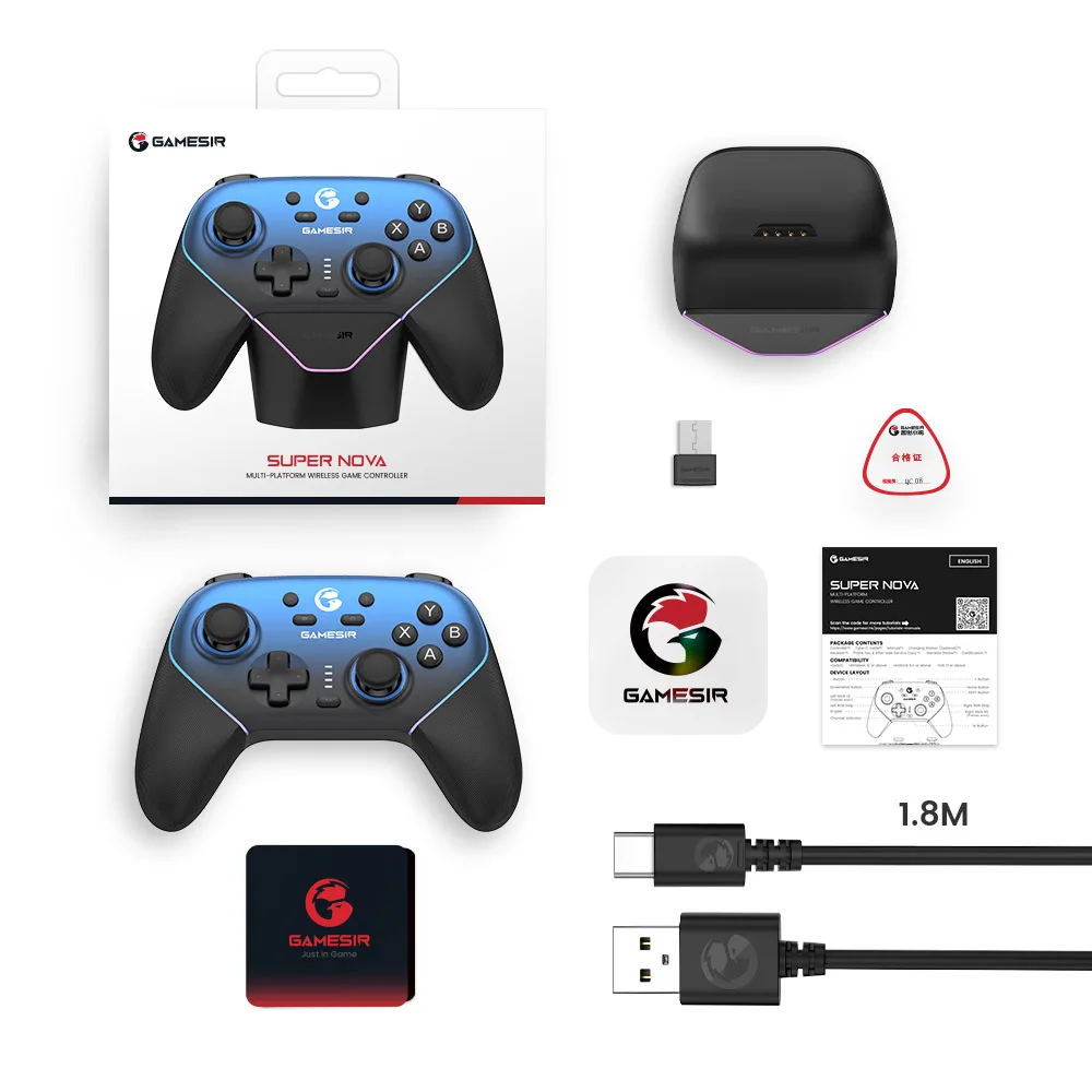 (azul) Controle Sem Fio Para Nintendo Switch Com Base De Carregamento, Compatível Com Pc/switch/android