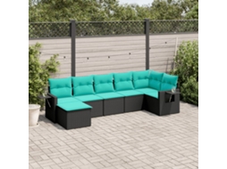 Conjunto de Jantar para Jardim com 7 Peças em Madeira de Acácia Maciça 150x200 cm VIDAXL