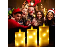 2026 3pcs Velas Sem Chama Piscantes com Kit de Luzes de Corda Torcida, Controlador, 5 Níveis de Brilho e Temporizador 2h 8h