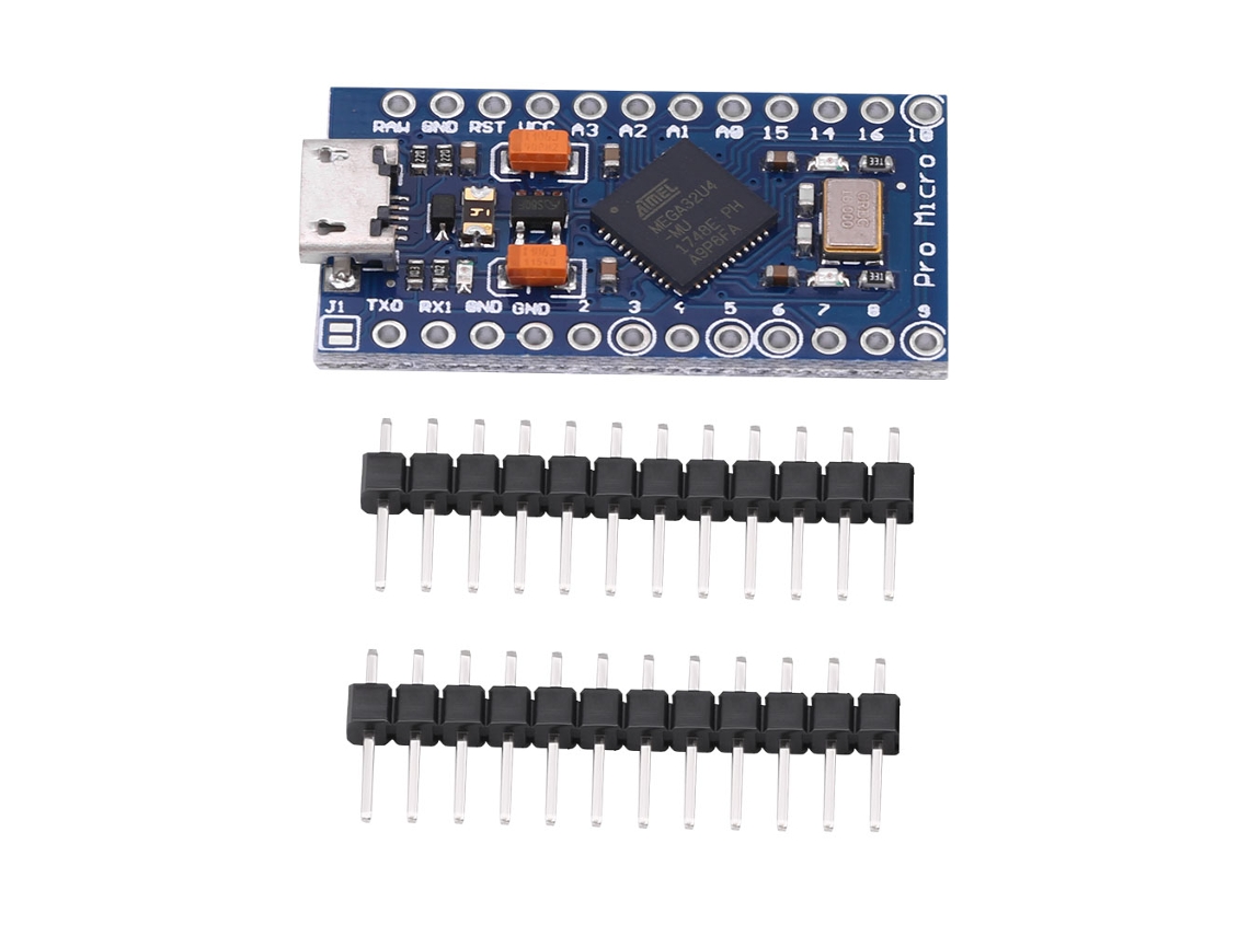 Placa de desenvolvimento Microcontrolador Pro Micro ATmega32U4, 5V/16MHz
