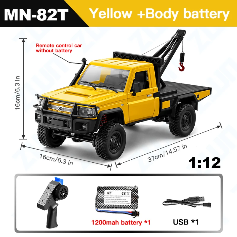 (amarelo) Carro De Escalada Com Controle Remoto 2.4g, Brinquedo Modelo 4wd, Adequado Para Crianças E Adultos