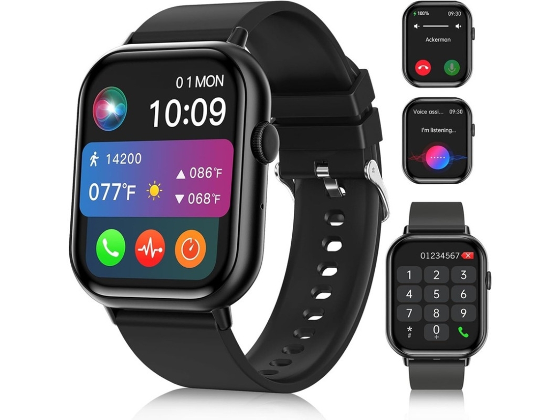 Smartwatch Com Tela De Toque Total 2.01 Para Telefones Android E Ios Monitor Frequência Cardíaca Oxigênio No Sangue Mais 100 Modos Yizhood