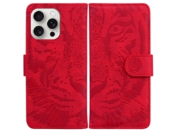 Capa Em Couro Pu À Prova De Choque Para Apple Iphone 16pro Max - Vermelho