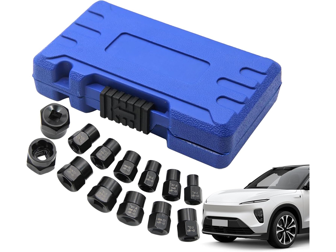 Conjunto De 13 Peças Para Extração De Parafusos E Porcas