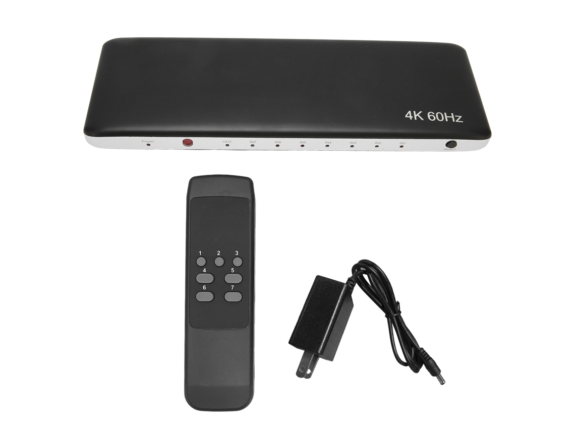 Interfaz Multimedia Hd 7 En 1 con Selector de Vídeo 4k a 60 Hz Hdcp 2.2 S/MARCA