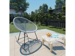Vidaxl Cadeira De Baloiço Lua De Jardim Vime Pe Cinzento