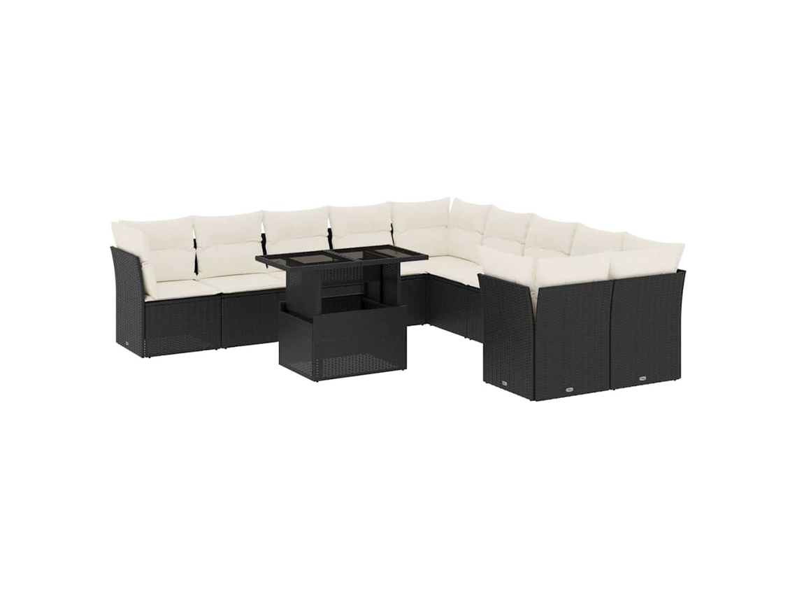 Garden Sofa Set, Garden Sofa Sets Vidaxl Preto Rattan / Vime (n/a)