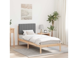 Vidaxl Estrutura De Cama Com Cabeceira Estofada Cinzento-claro