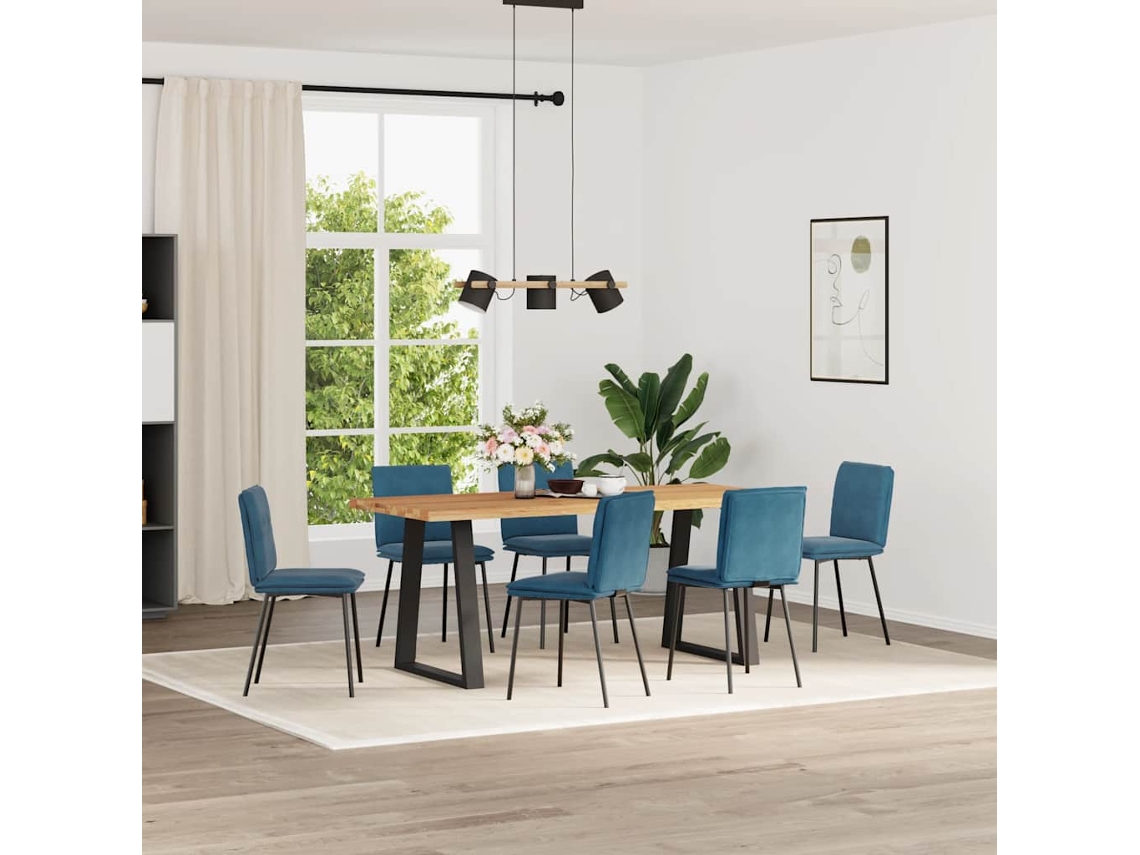 Vidaxl Cadeiras De Jantar 6 Pcs Veludo Azul