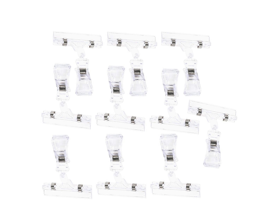Omni 10 Clips de Etiquetas Transparentes de Plástico para Lar, Centro Comercial e Mercado 10,7x8cm
