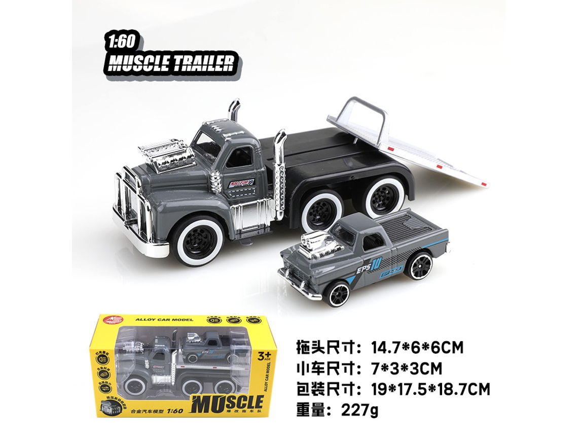 Trailer Retrô Americano De Muscle Car, Modelo De Carro Realista Em Metal Fundido, Brinquedo Infantil
