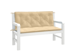 Vidaxl Almofadões Banco Jardim 2pcs 120x50x7 Cm Mesclado Tecido Bege