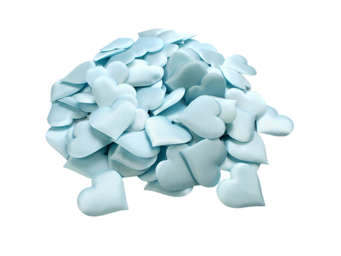 Confete de coração 3D em esponja azul, 100 peças, 3,5cm LAXISCREED