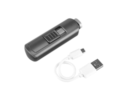 Mini isqueiro elétrico recarregável USB para churrasco, velas, fogão, cozinha e ignição (cinza)