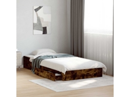 Vidaxl Estrutura De Cama Com Armazenamento Carvalho Fumado 80 X 200 Cm