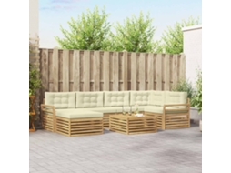 Vidaxl Conjunto De Sofás Para Exterior 7 Unid. Branco E Creme