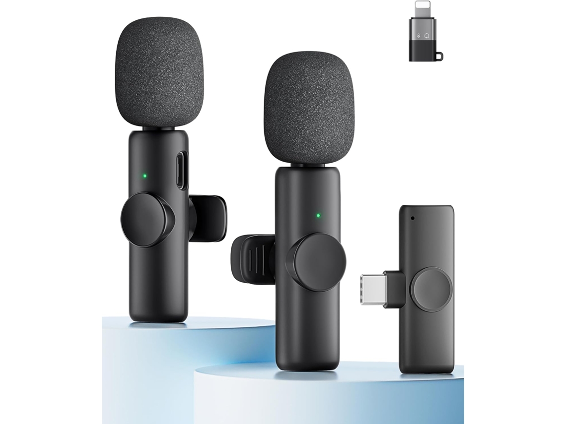 Microfone Sem Fio Modelo Mais Recente De 2025 Para Iphone, Ipad E Celulares Android, Pacote Com 2 Unidades, Microfone De Lapela Se Aquaforge