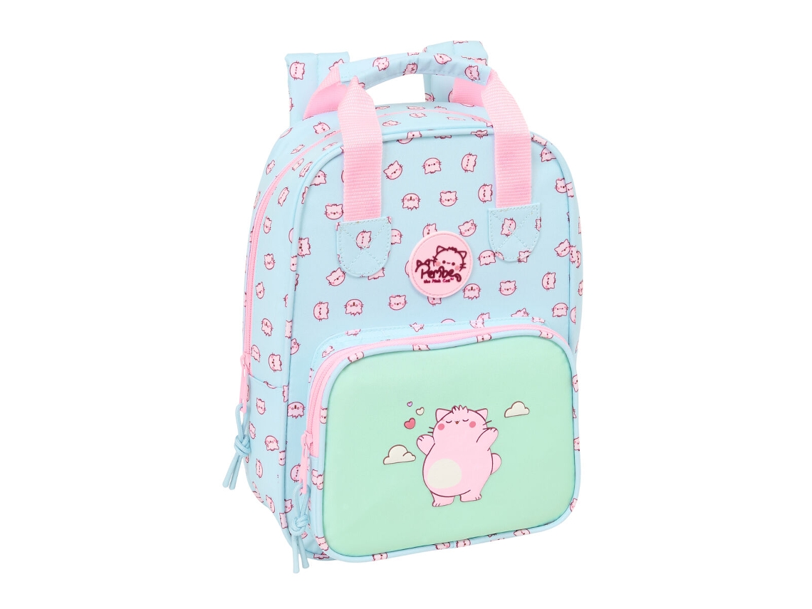 Mochila escolar Pembe The Pink Cat (multicolorida - poliéster 300D)