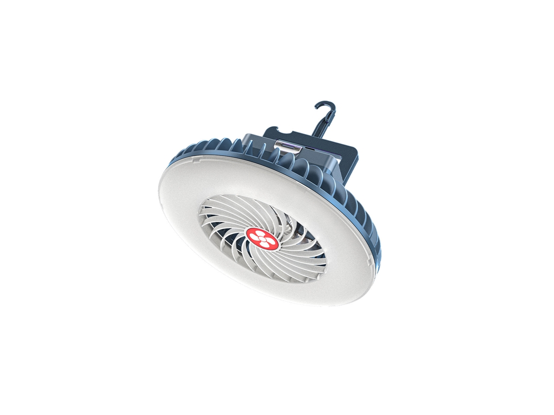 Lâmpada Led Camping com Ventilador e Gancho À Prova D'água