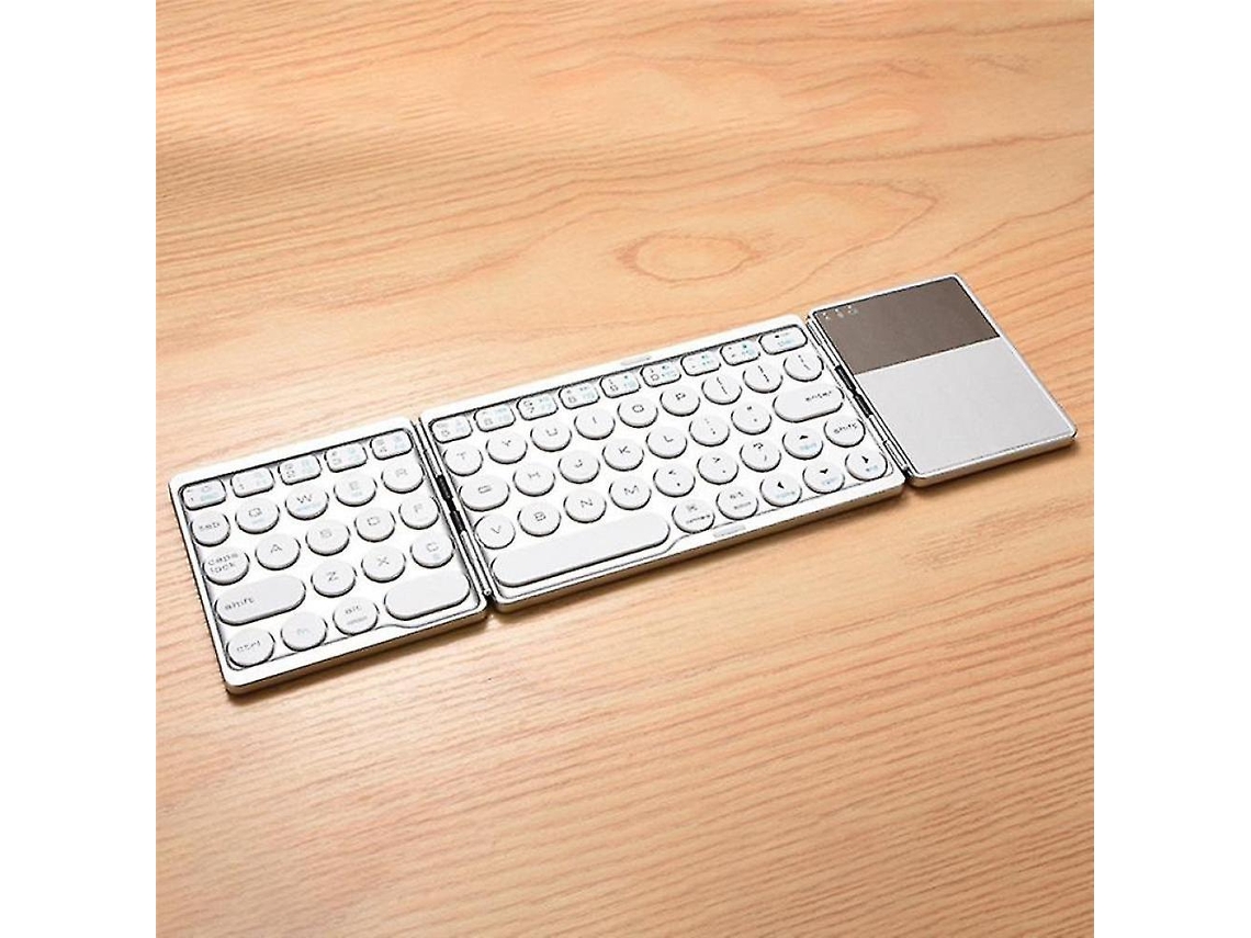 Teclado Bluetooth Dobrável Sem Fio Com Touchpad, Prata Ly Ebike