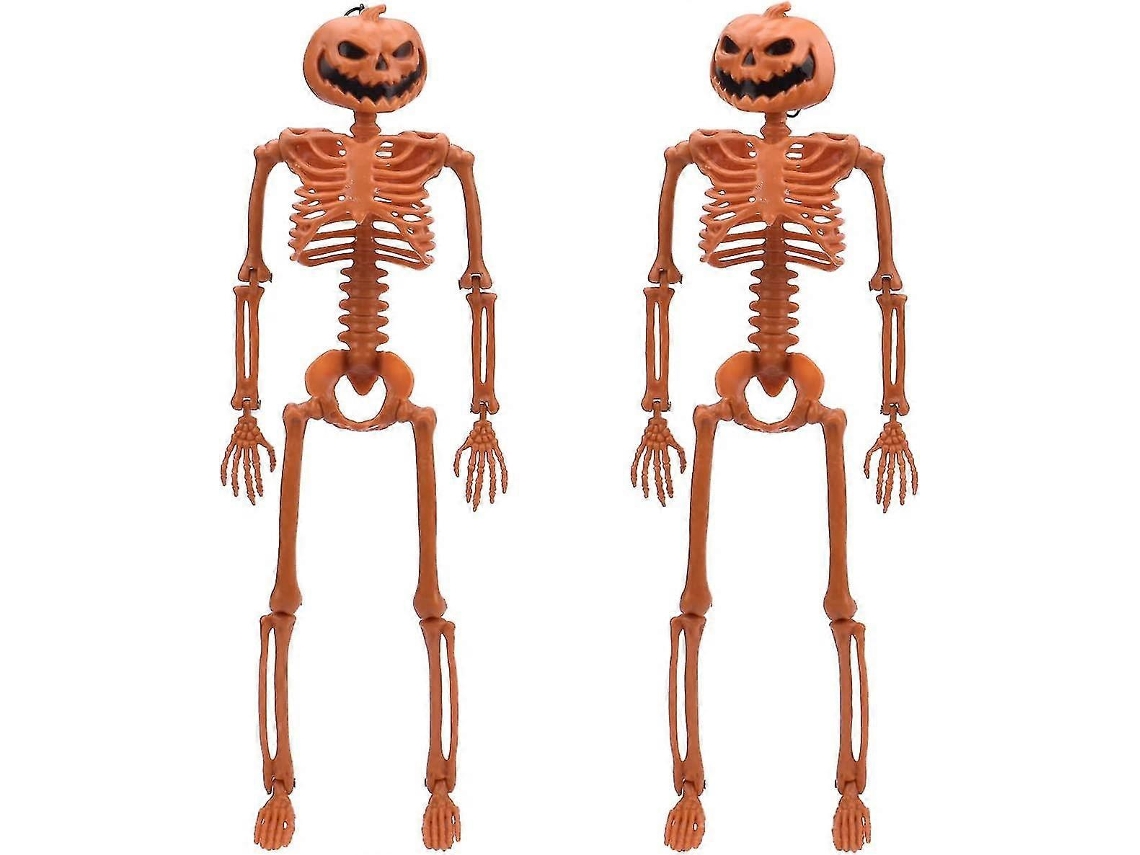 Skeleton Halloween 15.7 Polegadas Abóbora Cabeça Articulações Móveis Full Body Posável