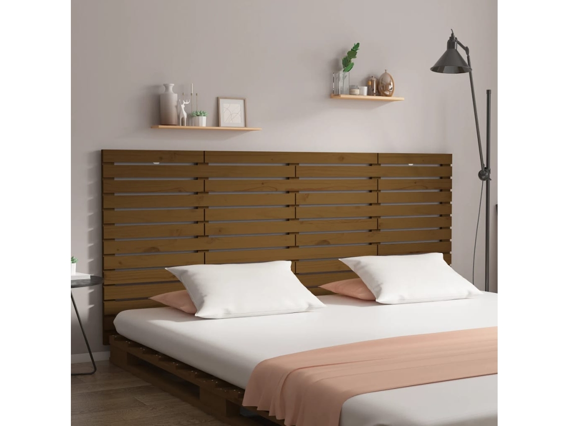 Vidaxl Cabeceira De Parede 156x3x91,5 Cm Pinho Maciço Castanho-mel