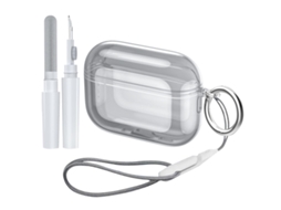 Capa Zruxe Para Airpods Pro 3 Tpu Transparente Com Kit De Limpeza E Mosquetão