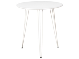 Mesa de Jantar Redonda Estilo Hairpin, Moderna, Branca (Ø70x75 cm)