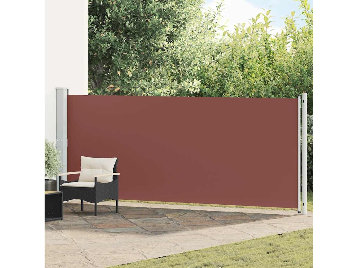 Vidaxl Toldo Lateral Retrátil Para Pátio 614x160 Cm Castanho